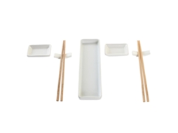 Conjunto de Sushi DKD HOME DECOR Natural Branco Bambu Grés Oriental