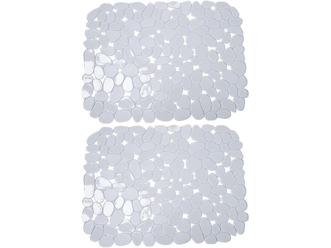 Conjunto De 2 Tapetes Antiderrapantes Para Pia Cozinha, Tapetes De Pvc Para Secar Louça Com Design Pedrinhas, Forro