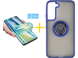 Capa + 2 Películas para Samsung Galaxy S22 Plus 5G SKYHE Azul