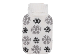 Bolsa De Água Quente De 2000 Ml Com Capa De Malha Macia Para Aquecer O Pescoço E Os Ombros Para O Inverno, Floco De Neve AQUAFORGE
