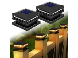 Kit com 2 luminárias solares para cerca e escadas para jardim AQUAFORGE