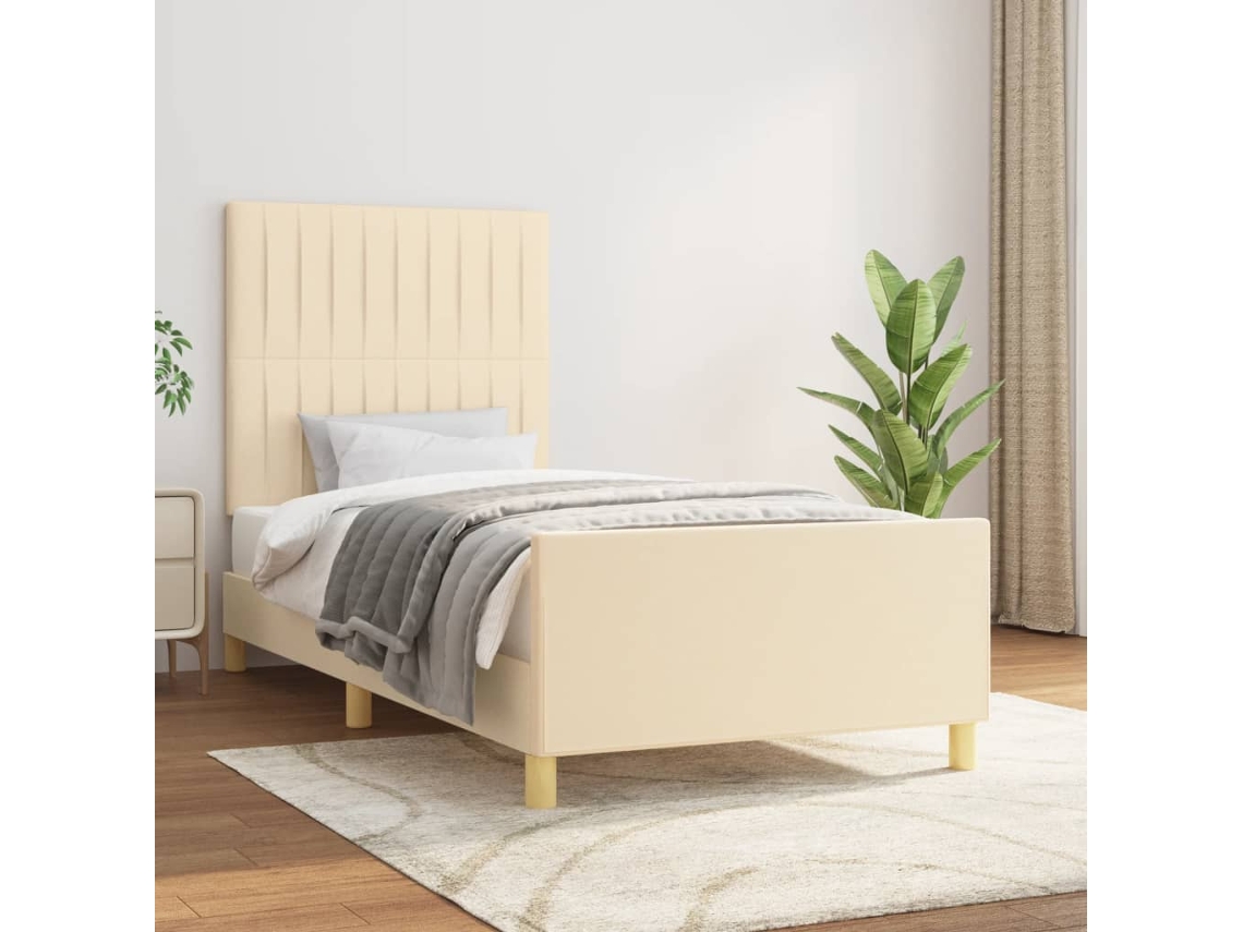Vidaxl Estrutura De Cama Sem Colchão 80x200 Cm Creme