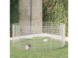 Vidaxl Recinto Exterior P/ Animais 12 Painéis 54x80cm Ferro Galvaniz.