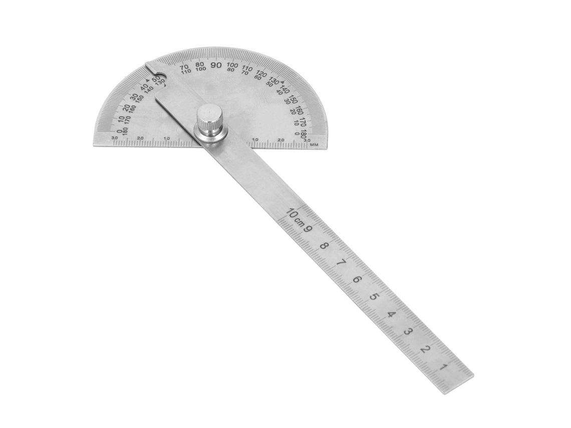 Laxiscreed Transferidor Ajustável Em Aço Inox, 180° De Precisão Para Medições Exatas