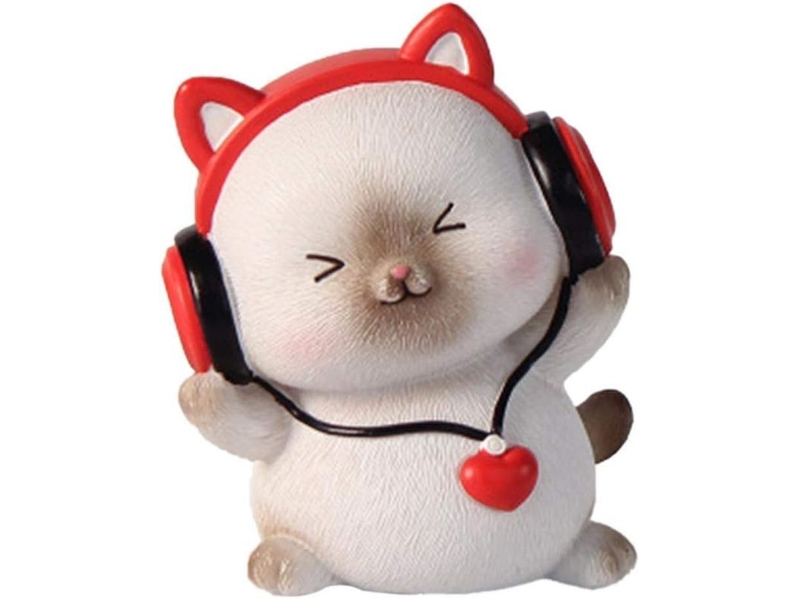 Figura De Gato Para Decoração De Carro Em Resina Bobble Head Adorno Pastel Acessório Brinquedo 7x7x9cm