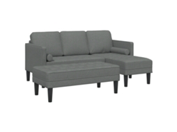 Conjunto 2 Sofá Modular Vidaxl Cinzento Poliéster (173 X 131 X 67 Cm)