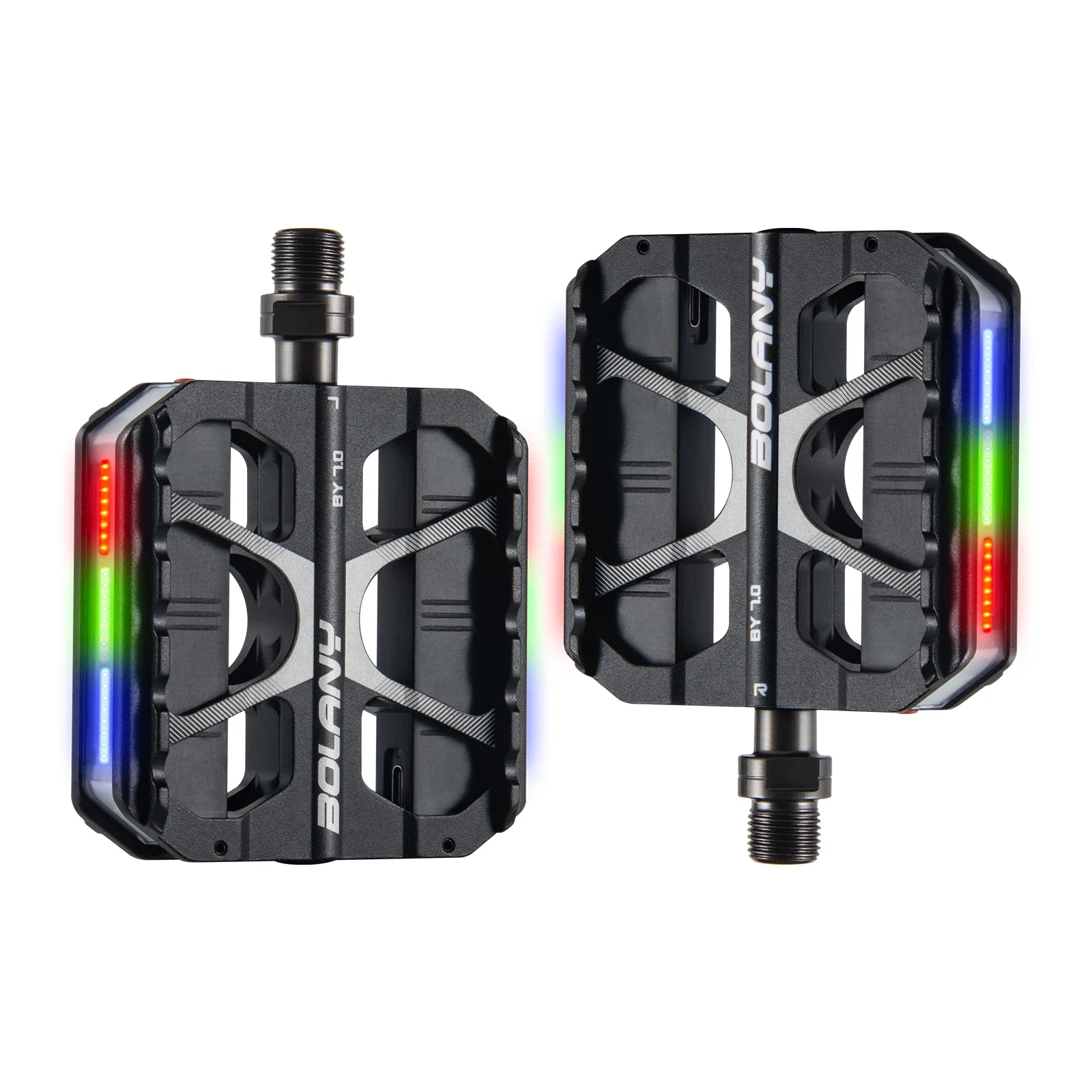 Pedal De Bicicleta Led Bolany Antiderrapante Mtb Pedal 2 Rolamentos Luz Ajustávelvayotoy