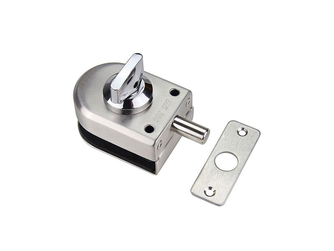Fechadura De Porta De Vidro Anti-roubo Inox Sem Chave Para 10-12mm Casa Hotel Banheiro Escritório