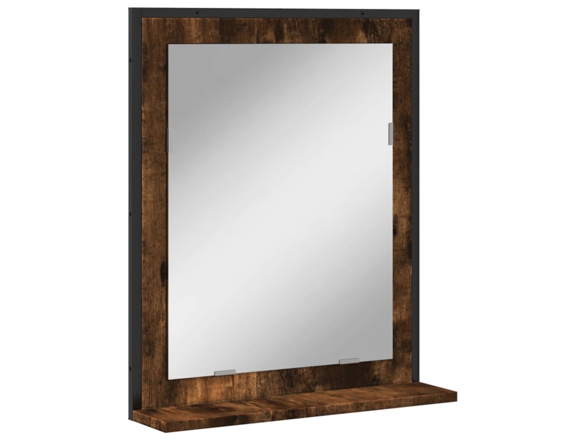 Bathroom Mirror, Bathroom Mirrors Vidaxl Marrom Madeira Processada (n/a)
