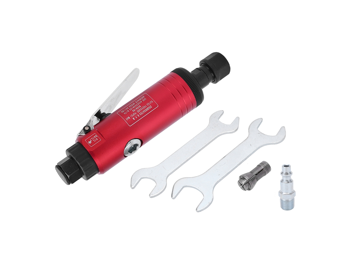 Esmerilhadeira pneumática reta de 25.000 rpm e 90 psi com suporte de eixo de 3 mm e 6 mm para polimento estilo americano.