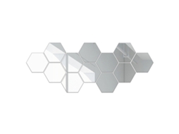 Láminas de Espelho Hexagonais Flexíveis Autoadesivas MARCA para Decoração de Casa