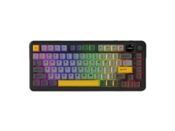 Teclado Mecânico Ajazz AK820 Max Plus Meridian Switch Original Preto Cinzento Amarelo Tri-mode com ecrã Teclado Gaming Teclado de Escritório