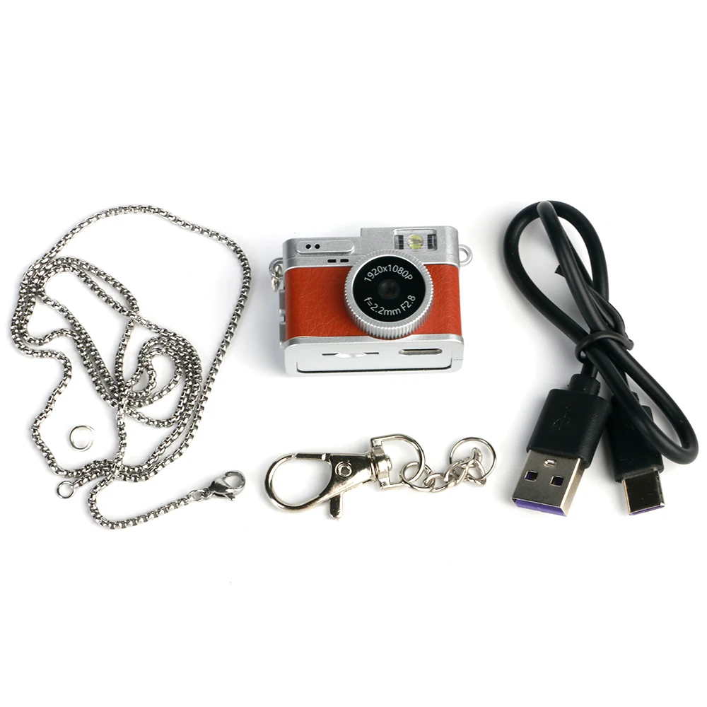 Mini Câmera Retrô com Tela para Uso Interno, Doméstico e Externo 1080p Esporte e Portátil MDUG (marrom Sem Cartão Tf)