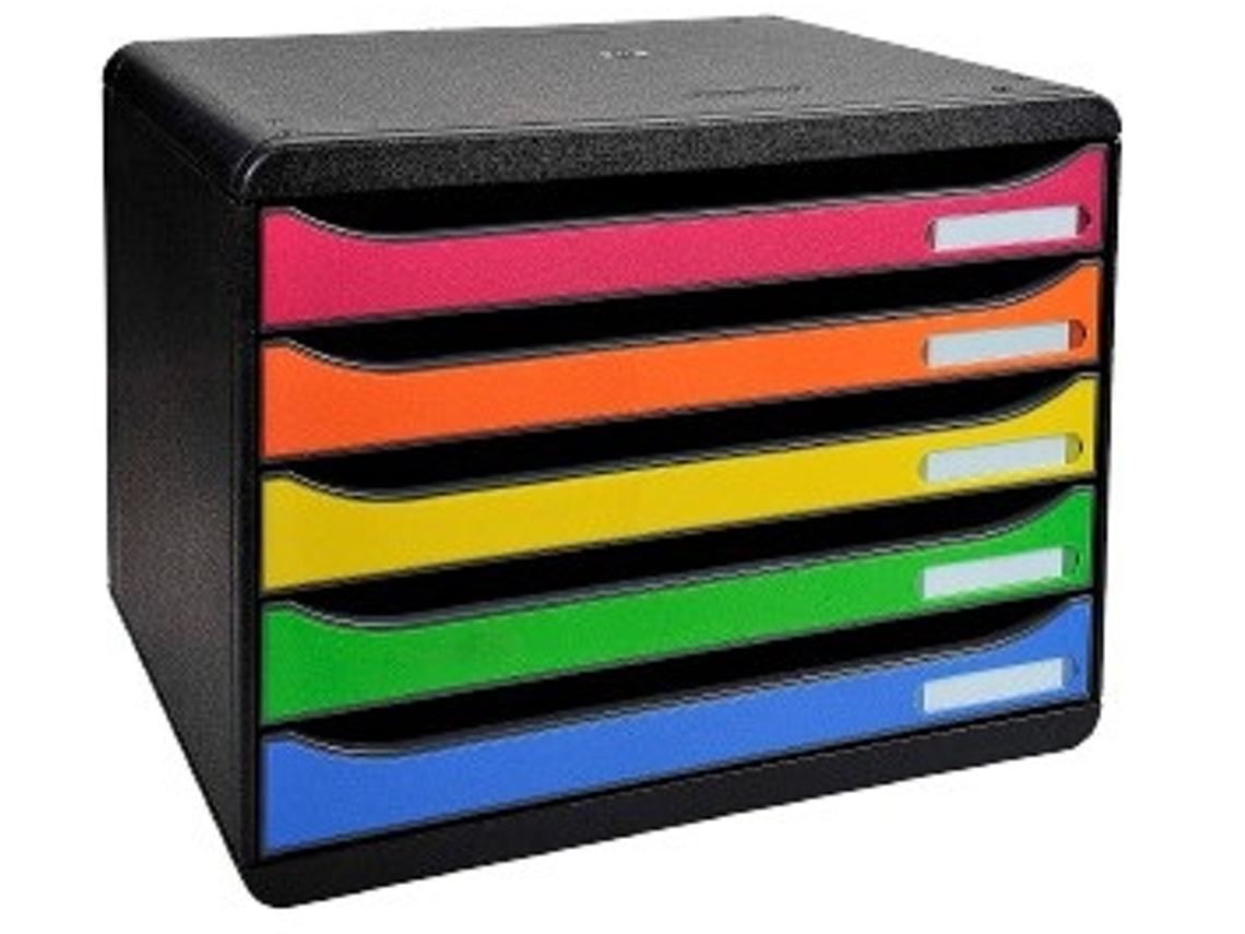 Arquivador EXACOMPTA 308798D (Preto - Gavetas Coloridas - 27x35.5x27cm)