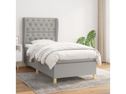 Vidaxl Cama Com Molas/colchão 80x200 Cm Tecido Cinza-claro