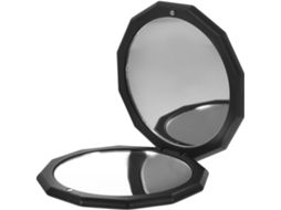 Espelho De Bolso Dobrável Compacto Preto Com Aumento, Ideal Para Maquiagem, Viagens, Bolsa E Uso Prático.