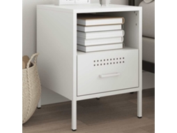 Vidaxl Mesa De Cabeceira 36x39x50,5 Cm Aço Branco