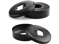 Roseta para Misturador de Chuveiro 4 Peças em Preto Fosco, Roseta para Torneira em Aço Inoxidável, Torneira Plana de Parede BRILVIBERA