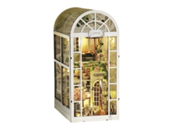 Cantinho De Leitura Em Madeira, Casa De Café E Floreira, Design 3d, Com Luzes Led, Dimensões 11x18x23 Cm
