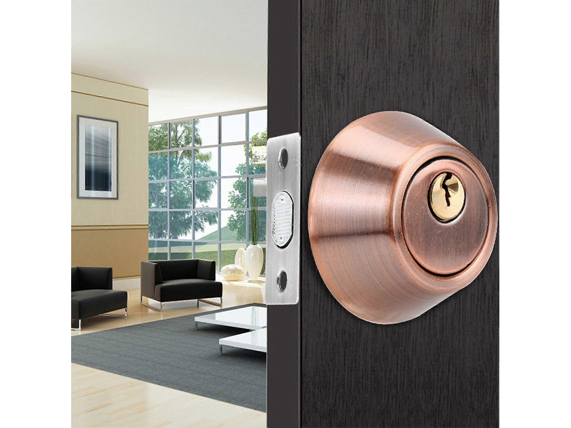 Ssrgv Aço Inoxidável Único Cilindro De Segurança Anti Roubo Fechadura Da Porta Do Quarto Com Chaves (bronze)