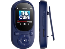 Reprodutor de MP3/MP4 de 32 GB, Bluetooth, portátil, rádio FM, músicas infantis, gravação, azul.