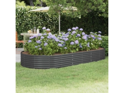 Vidaxl Canteiro Elevado de Jardim em Aço Galvanizado 296x140x36 Cm Antracite
