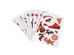 9pcs Adesivos de Natal com Padrões de Papai Noel, Boneco de Neve e Elmo | S/MARCA