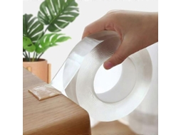 Fita Adesiva Dupla Face Transparente, Reutilizável, À Prova D'água, Lavável, Ideal para Cozinha e Banheiro. GOKOCO