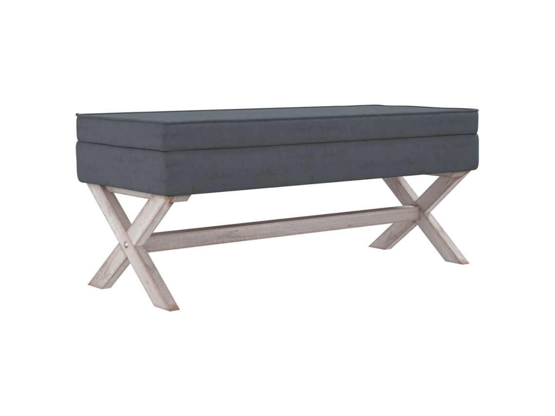 Banco De Arrumação Vidaxl Cinzeto Veludo (110 X 45 X 49 Cm)