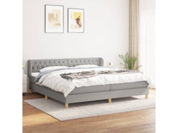 Vidaxl Cama Com Molas/colchão 200x200 Cm Tecido Cinza-claro