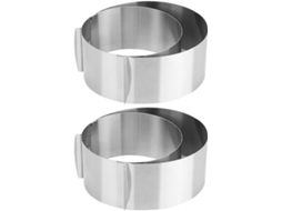Conjunto De 2 Formas Redondas Em Aço Inoxidável Para Mousse E Pastelar