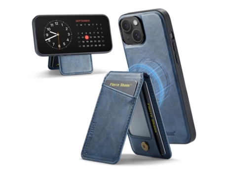 Suporte Casa Amovível Para Iphone 14 Fierre Shann Pele Sintética Bege