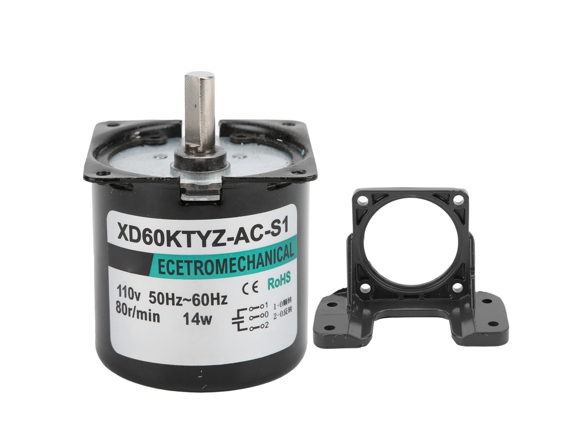 Motor Pequeno De Ímã Permanente Sincrono Ac Redutor Eixo Excentrico 80rpm Ac110v