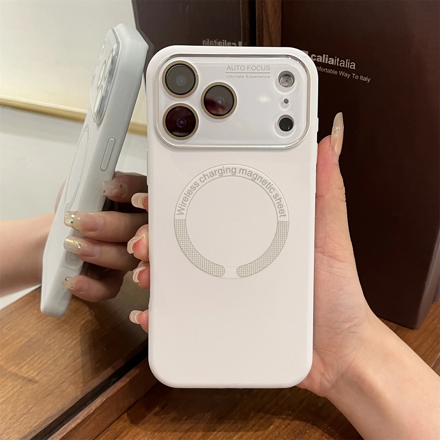 Capa Protetora De Silicone Líquido Para Lente Da Câmera (iphone 15 Pro Branco)