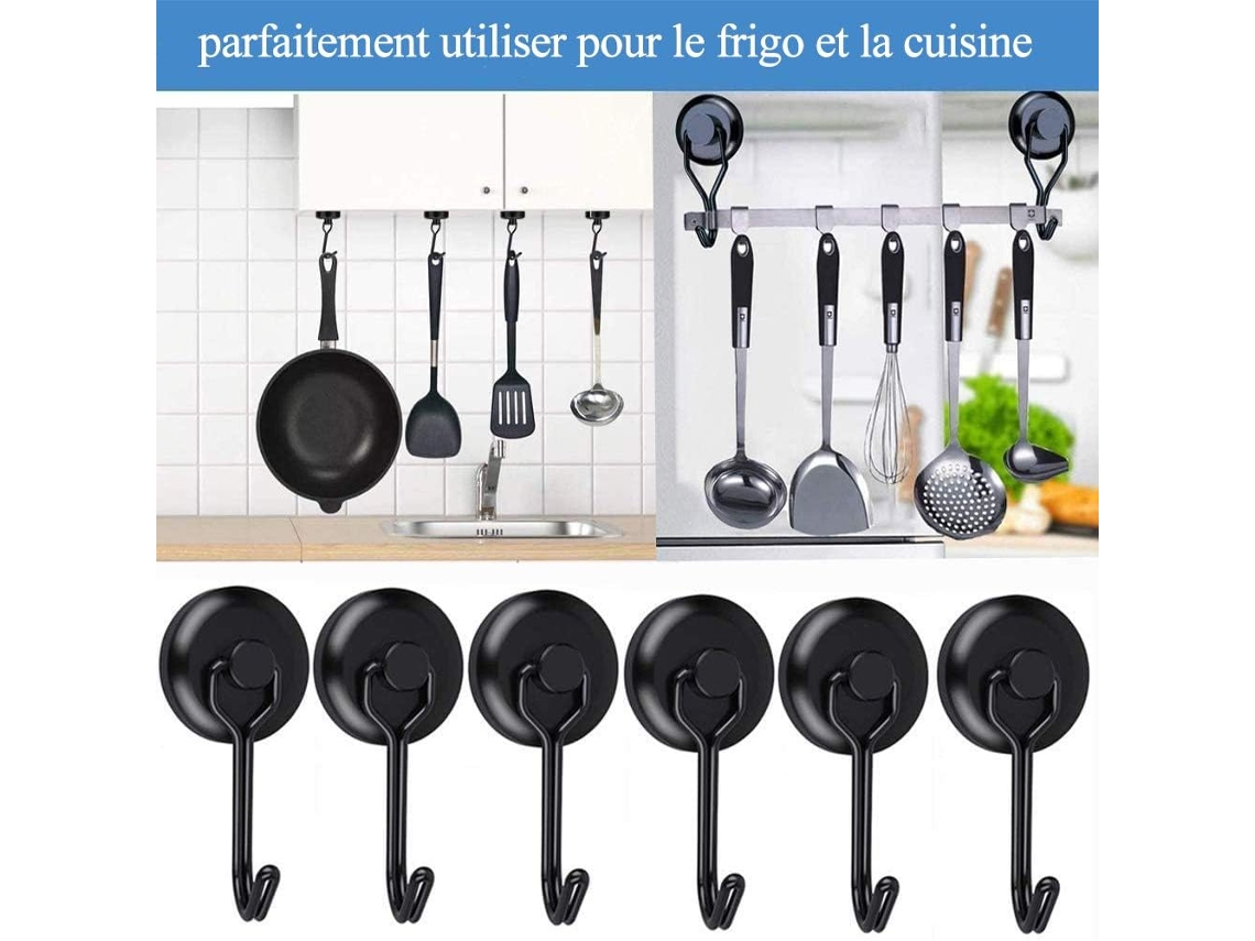 * Gancho Magnético Potente para Geladeira com Giro em Neodímio Preto* BRILVIBERA