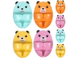 Ganchos Adesivos De Plástico Em Formato De Urso Para Organizar Cabos E Tomadas, Pacote Com 8 Unidades.