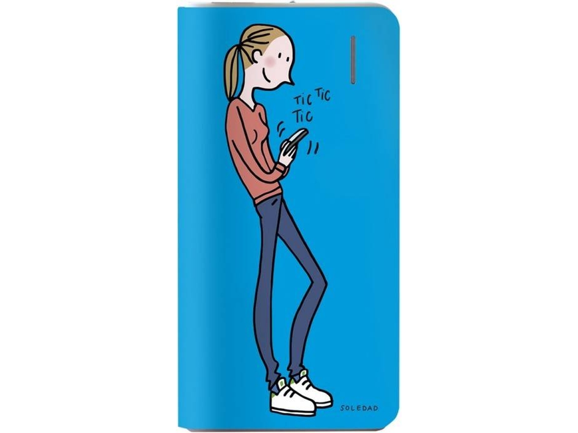 Powerbank conectado SOLEDAD BRAVI (4000 mAh - 1 USB - MicroUSB - Azul)