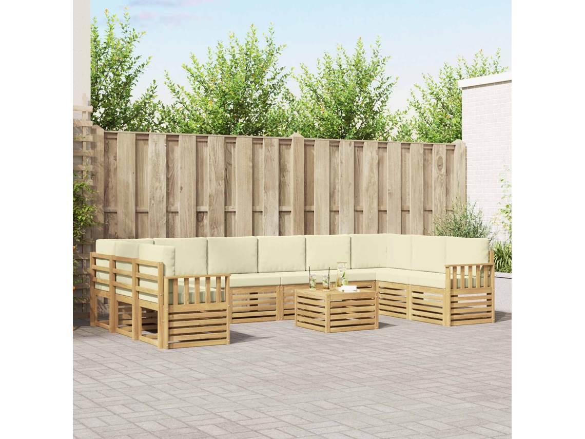 Vidaxl Conjunto De Sofás Para Exterior 8 Unid. Branco E Creme