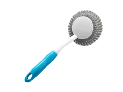 Esfregaça de Aço com Cabo Longo para Cozinha Remove Manchas de Óleo Panelas Frigideiras Azul