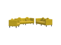 Sofa Set, Sofa Sets Vidaxl Amarelo Veludo (n/a)