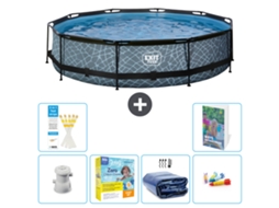 Exit-toys Piscina Exit Redonda - Efeito Pedra - 360x76 Cm - 7-peças S181