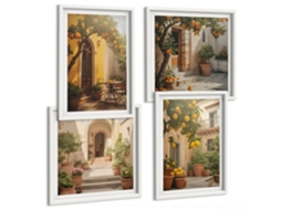 Composição De Quadros Frutas Cítricas No Jardim Espelharte (4 Peças)