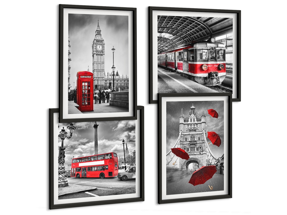 Quadros Decorativos Para Parede Figuras Elegantes Em Minimalismo Moldura Preta Imagens Para Um Quarto Infantil Espelharte (conjunto De 4 Imagens)