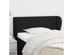 Vidaxl Cabeceira De Cama C/ Abas Tecido 93x23x78/88 Cm Preto
