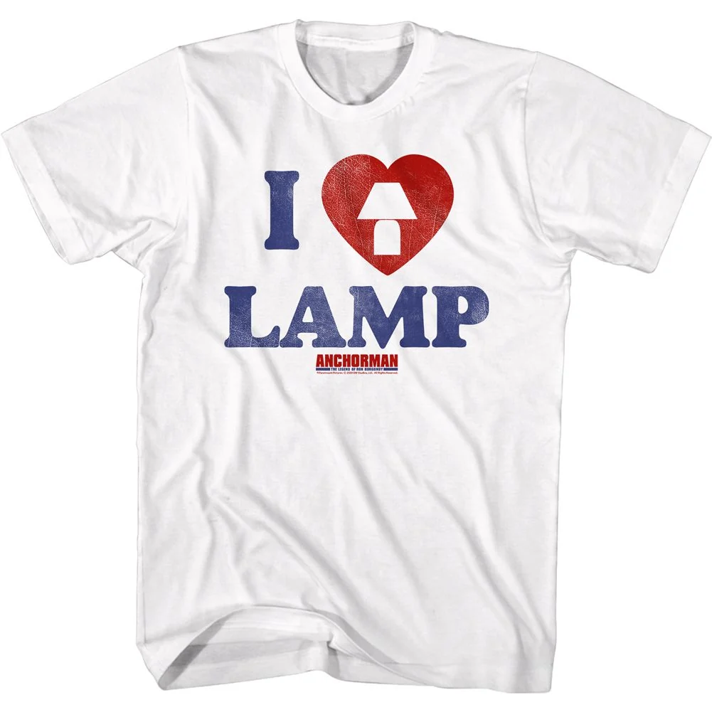 Rockinstone Anchorman Movie I Love Lamp White Adult T-shirt Size:s