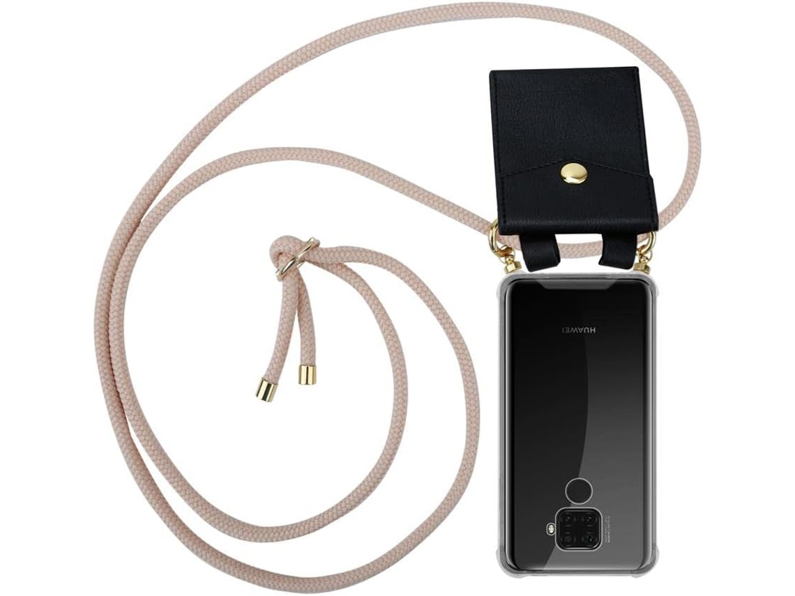 Capa com Cordão Colar Ouro Anéis Dourados Pescoço para Huawei Huawei Mate 30 Lite HONGWE. Transparente