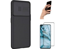 Kit Capa, Película e PopSocket para OnePlus Nord PHONESHIELD BD-NKCS&9D&BKPS-BK-OP-ND Preto