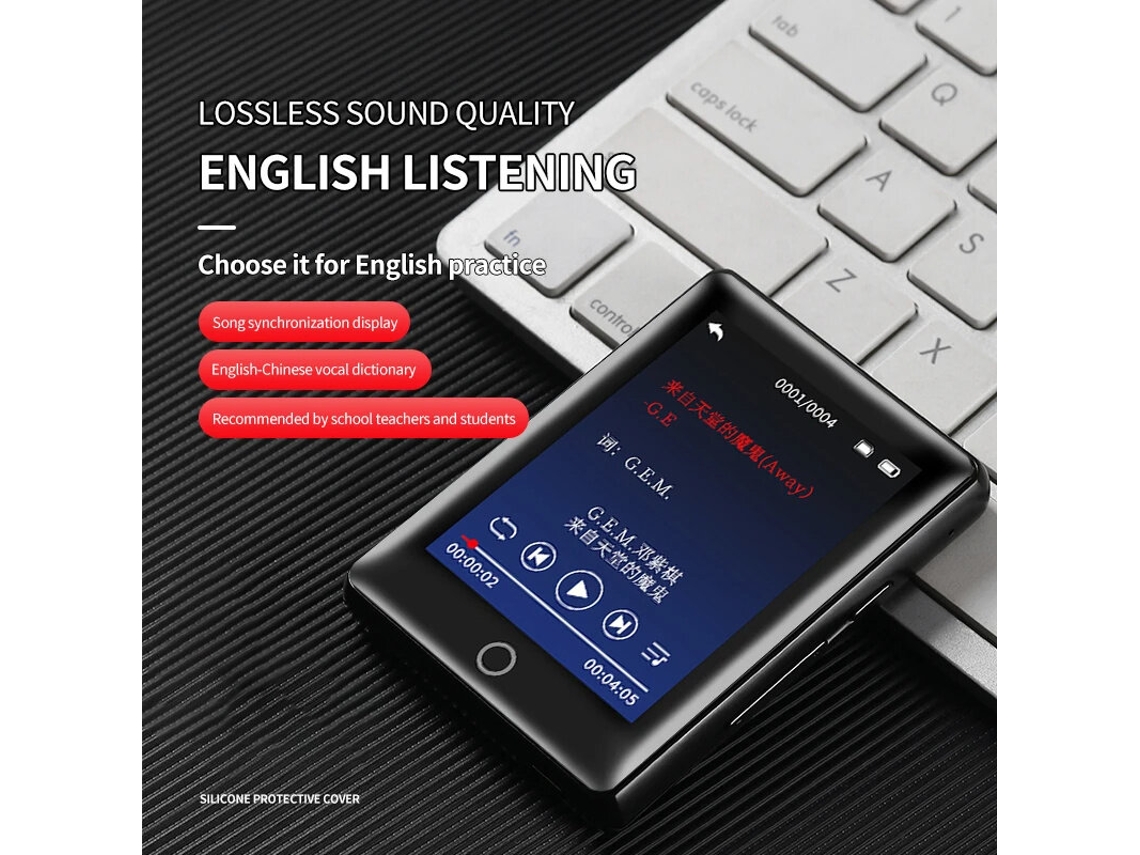 Portátil 64gb 3.0 Leitor de Música Mp3 Bt5.0 Total Ecrã De Reprodução Externa Desporto Aparelhagem Hi-Fi, Leitor De Música Reprodução De Mp3, Gravador E-Book