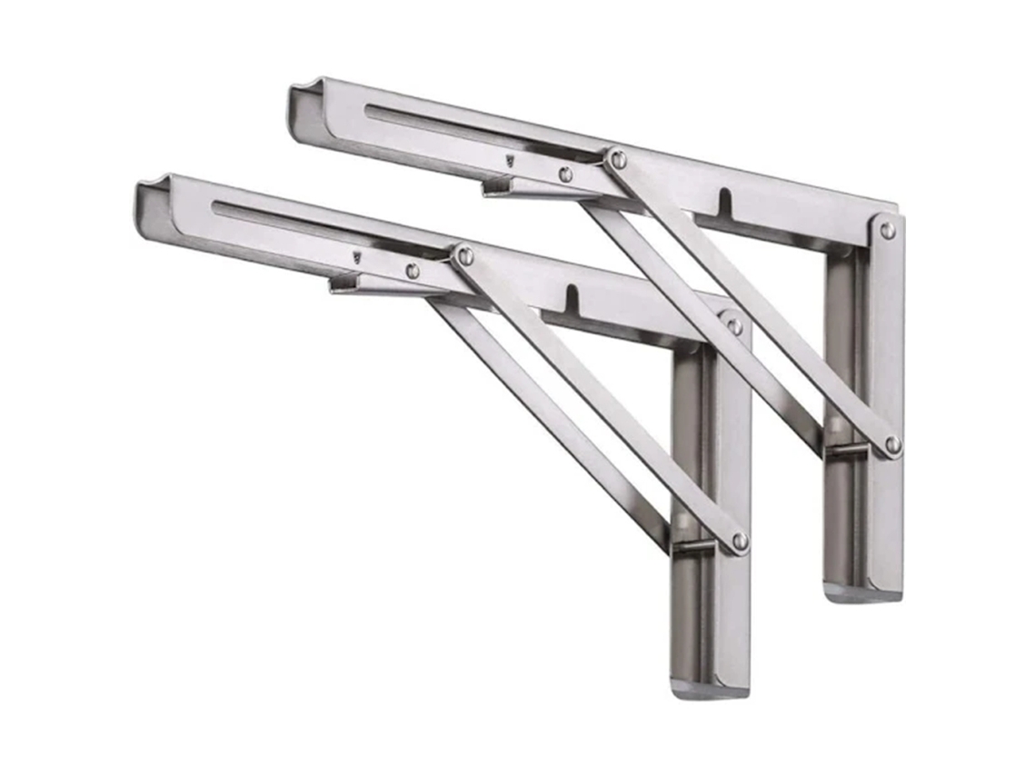 Suporte Dobrável Para Prateleira, 2 Peças, Aço Inoxidável, Triangular, 14 Polegadas