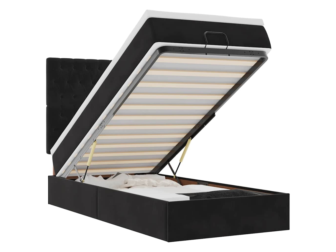 Ottoman Bed, Ottoman Beds Vidaxl Preto Veludo (90 X 190 Cm)